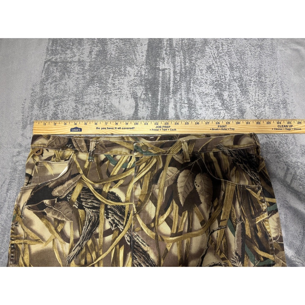 Wrangler Jeans Mens 44x34 Advantage Camo Straight Leg Hunting USA Denim Holes - Picture 9 of 13